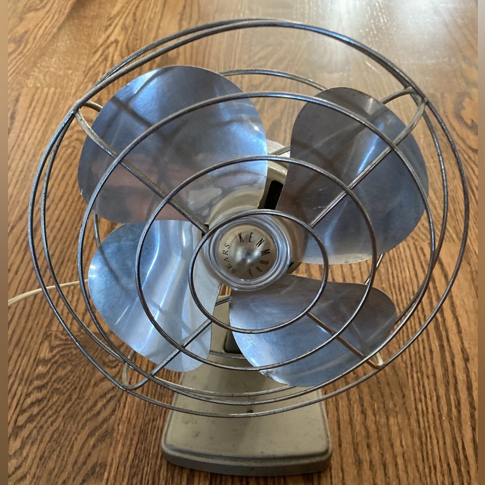 Antique small desk fan made by Sears Kenmore